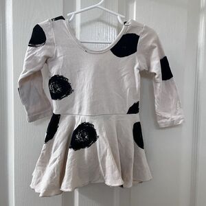 Alice + Ames Black Polka Dot Skirted Leotard Dress Girls Size 4